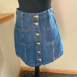 Women’s Divided denim Jean button down country cottagecore festival skirt.Size 6